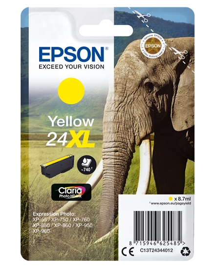 Изображение Epson ink cartridge XL yellow Claria Photo HD T 243     T 2434