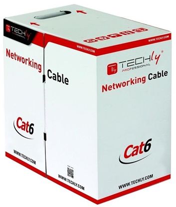 Изображение Kabel instalacyjny skrętka UTP Cat6 4x2 drut 100% miedź  305m szary 