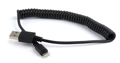 Изображение Gembird Spiral Cable USB Male - Apple Lightning Male 1.5m Black