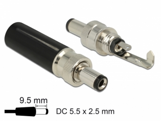 Изображение Delock Connector DC 5.5 x 2.5 mm with 9.5 mm length male