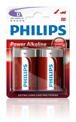 Attēls no Philips Power Alkaline Battery LR20P2B/10