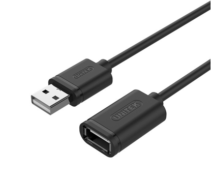 Attēls no Kabel USB Unitek USB-A - USB-A 1 m Czarny (Y-C428GBK)