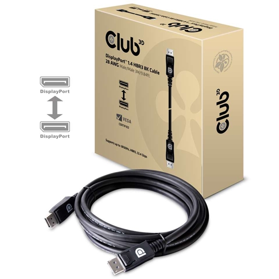 Picture of CLUB3D DisplayPort 1.4 HBR3 8K 28AWG Cable M/M 3m /9.84ft