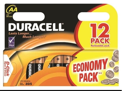 Attēls no Duracell AA / MN1500 Alkaline LR6 1.5V Batteries 12pcs