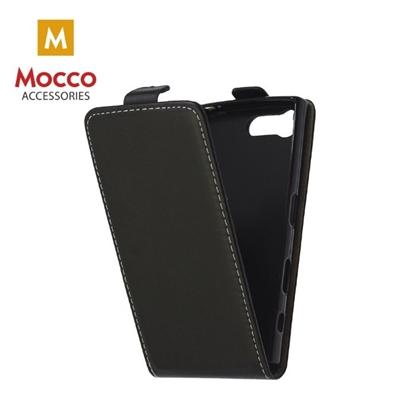 Изображение Mocco Kabura Rubber Case Vertikāli Atverams Premium Eco ādas Maks Telefonam Sony Xperia XZ Melns