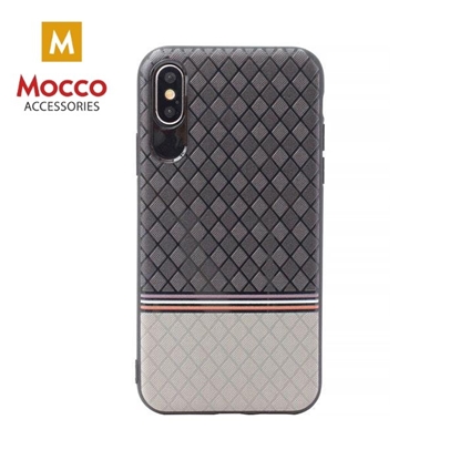 Picture of Mocco Trendy Grid And Stripes Silicone Back Case for Apple iPhone X / XS Grey (Pattern 2)