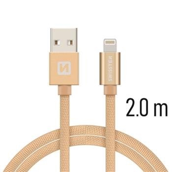 Picture of Swissten Textile Fast Charge 3A Lightning Data and Charging Cable 2m