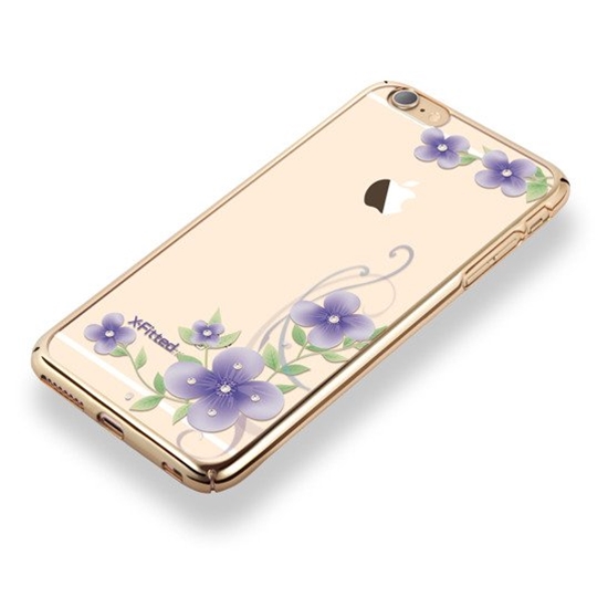 Picture of X-Fitted Plastic Case With Swarovski Crystals for Apple iPhone 6 / 6S Gold / Orchid Fairy