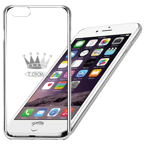 Изображение X-Fitted Plastic Case With Swarovski Crystals for Apple iPhone 6 / 6S Silver / Crown