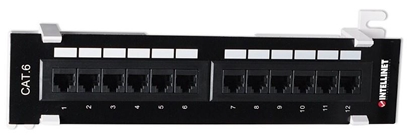 Picture of Intellinet Patch Panel, Cat6, Wall-mount, UTP, 12 Port, Black