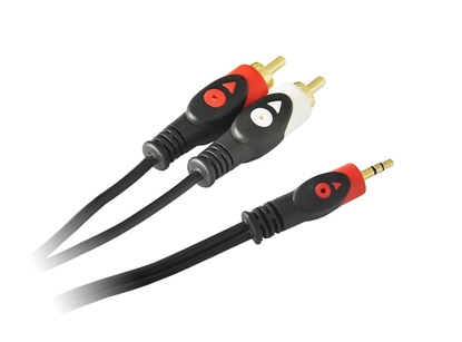 Изображение Kabel Libox Jack 3.5mm - RCA (Cinch) x2 3m czarny (LB0023)