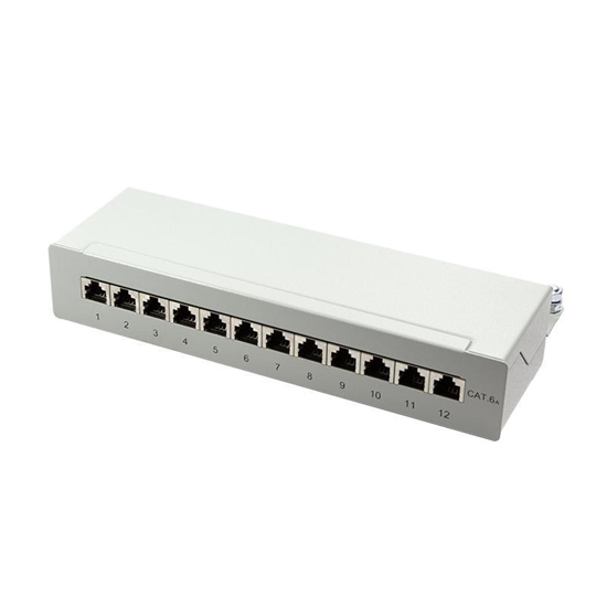 Picture of LogiLink Patchpanel Tisch/Wand Cat.6A STP 12 Ports, grau