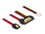 Attēls no Delock Cable SATA 6 Gb/s 7 pin receptacle + Floppy 4 pin power female > SATA 22 pin receptacle straight metal 30 cm