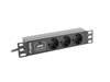 Picture of Listwa zasilająca Rack PDU 10 cali 1U 3x Schuko 2m 16A czarna 