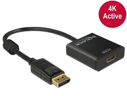 Attēls no Delock Adapter Displayport 1.2 male  HDMI female 4K Active black