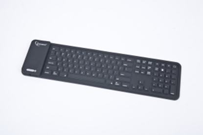 Attēls no GEMBIRD   Flexible silicone Bluetooth keyboard, USB, black color, US layout