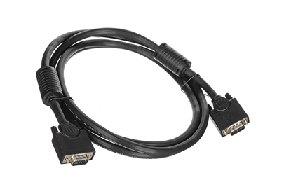 Attēls no Manhattan VGA Monitor Cable (with Ferrite Cores), 1.8m, Black, Male to Male, HD15, Cable of higher SVGA Specification (fully compatible), Shielding with Ferrite Cores helps minimise EMI interference for improved video transmission, Lifetime Warranty, Poly