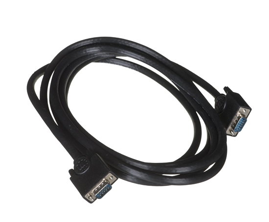 Изображение Manhattan VGA Monitor Cable, 3m, Black, Male to Male, HD15, Cable of higher SVGA Specification (fully compatible), Fully Shielded, Lifetime Warranty, Polybag