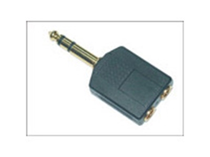 Изображение Adapter AV MicroConnect Jack 6.3 mm M - 2x Jack 3.5 mm F czarny