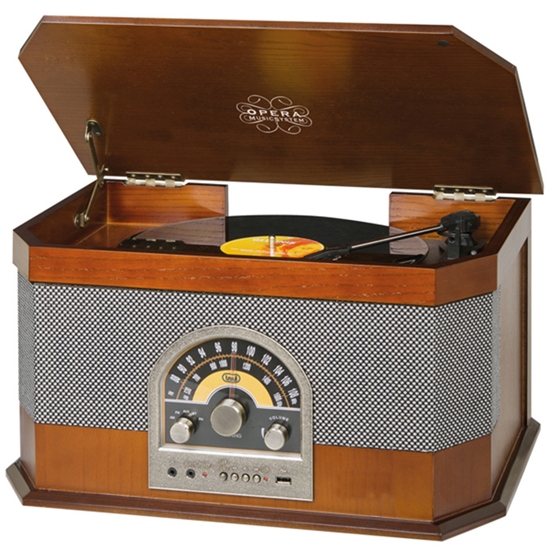 Изображение Vinilplašu atskaņotājs Trevi TT1040 BT/radio koka