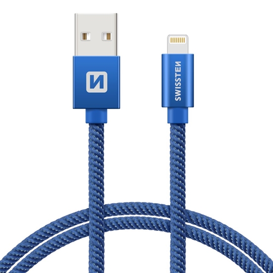 Picture of Swissten Textile Fast Charge 3A Lightning Data and Charging Cable 2m