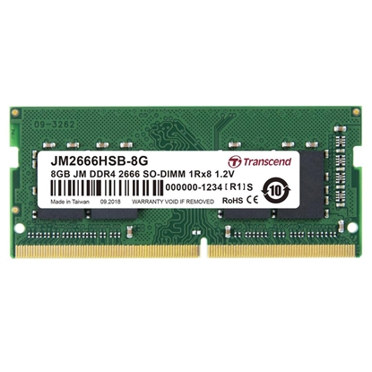 Изображение Pamięć do laptopa Transcend JetRam, SODIMM, DDR4, 8 GB, 2400 MHz, CL19 (JM2666HSB-8G)