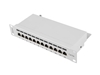 Изображение Patch Panel 12 Port 1U 10 cali kategoria 5e ekranowany szary 