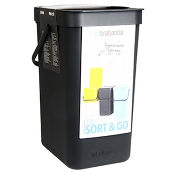 Picture of Atkritumu tvertne Brabantia Sort&Go 12l pelēka