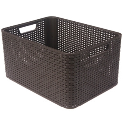 Picture of Kaste bez vāka Style Rattan L tumši brūna 43L 44x33x23cm