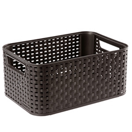 Изображение Kaste bez vāka Style Rattan S tumši brūna 29x19x13cm