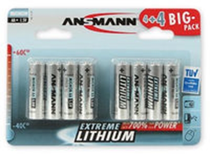 Изображение 4+4 Ansmann Extreme Lithium AA Mignon LR 6 Big Pack