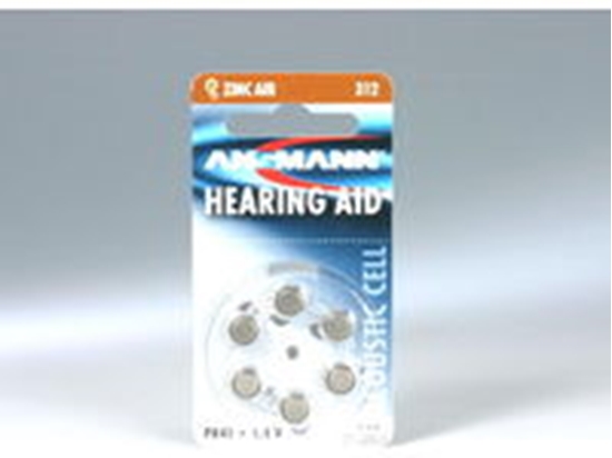 Изображение 1x6 Ansmann Zinc-Air 312 (PR41) Hearing Aid Batteries