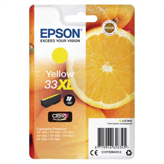 Изображение Epson ink cartridge yellow Claria Premium 33 XL      T 3364