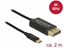 Attēls no Delock USB cable Type-C to DisplayPort (DP Alt Mode) 4K 60 Hz 2 m coaxial