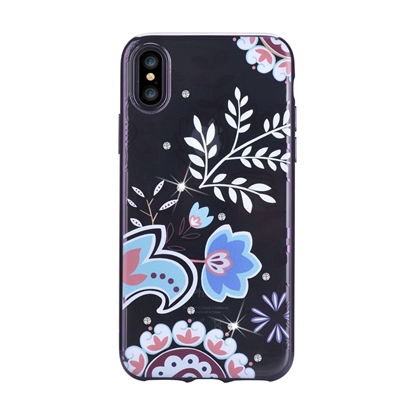 Picture of Devia Bloosom Silicone Back Case With Swarovsky Crystals For Apple iPhone X / XS Black