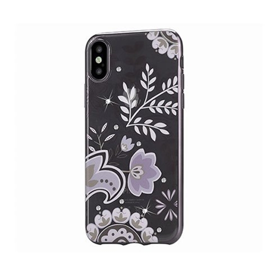 Picture of Devia Bloosom Silicone Back Case With Swarovsky Crystals For Apple iPhone X / XS Silver