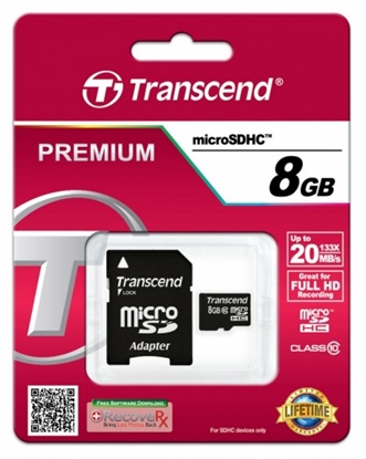 Изображение Transcend microSDHC          8GB Class 10 + SD-Adapter