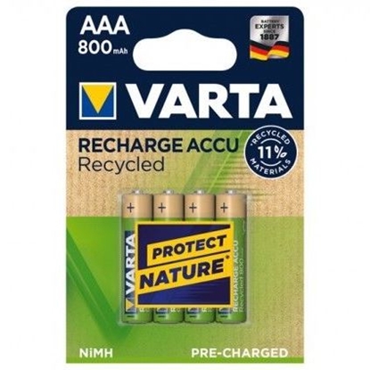 Attēls no 10x4 Varta RECHARGE ACCU Recycled 800 mAH AAA Micro NiMH