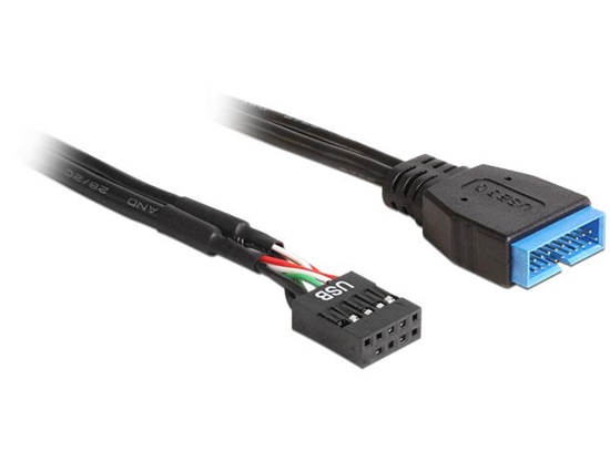 Изображение Delock Cable USB 2.0 pin header female > USB 3.0 pin header male 30 cm