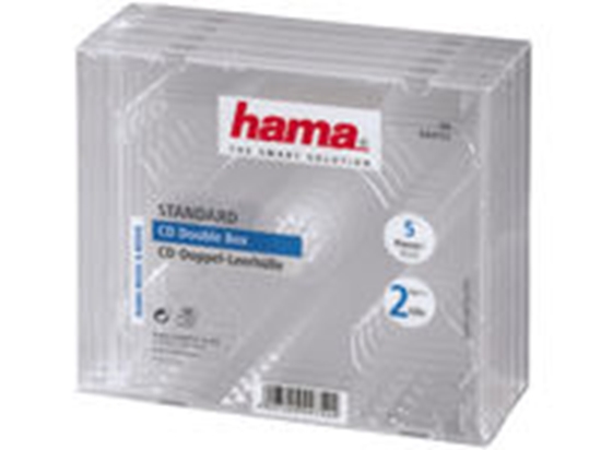 Picture of Hama CD-Double-Box     pack of 5 Transparent Jewel-Case     44752