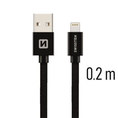 Изображение Swissten Textile Fast Charge 3A Lightning Data and Charging Cable 20 cm