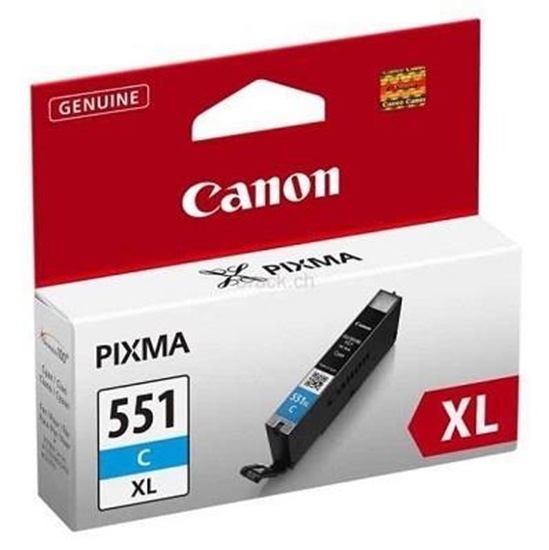 Picture of Canon CLI-551XL C w/sec ink cartridge 1 pc(s) Original High (XL) Yield Photo cyan