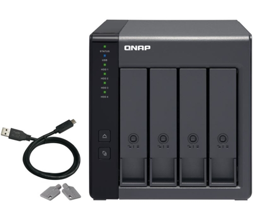 Изображение QNAP TR-004 storage drive enclosure HDD/SSD enclosure Black 2.5/3.5"