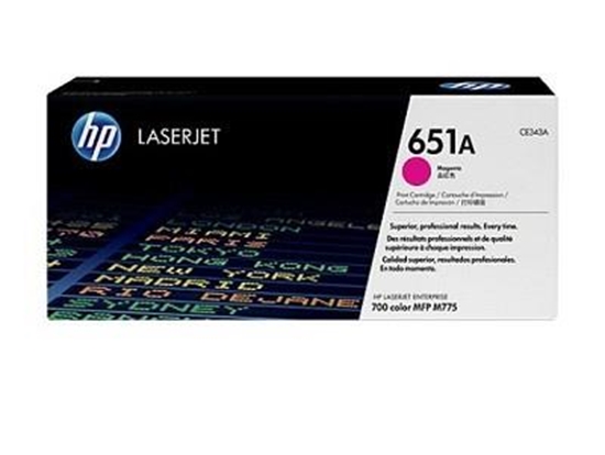 Picture of HP Cartridge No.651A Magenta (CE343A) for laser printers, 16000 pages.