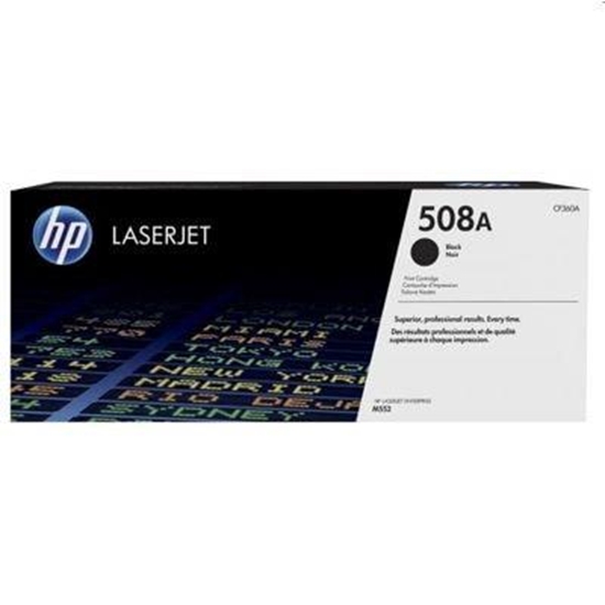 Picture of HP 508A Black Laser Toner Cartridge, 6000 pages, for HP Color LaserJet Enterprise M552, M553