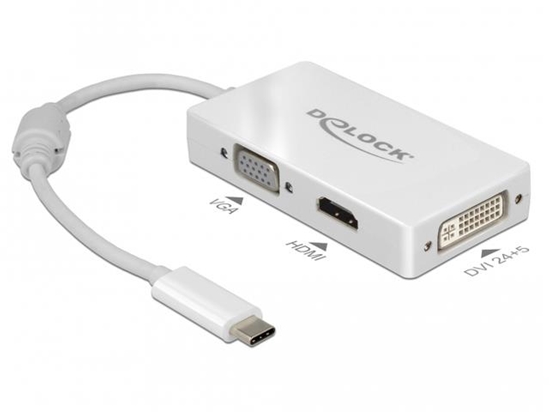 Picture of Delock Adapter USB Type-C™ male > VGA / HDMI / DVI female white