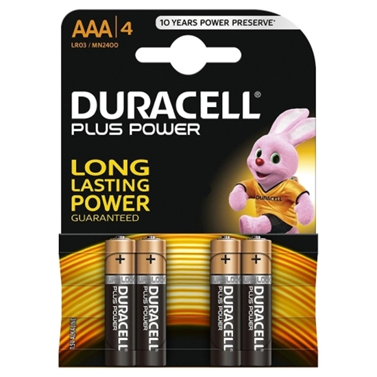 Picture of Duracell MN 2400 Plus Power AAA (LR03) Blister Pack 4pcs