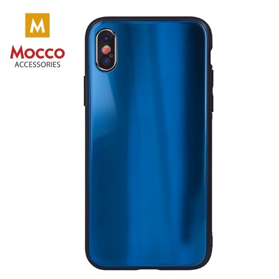 Изображение Mocco Aurora Glass Silicone Back Case for Apple iPhone XS Max Blue