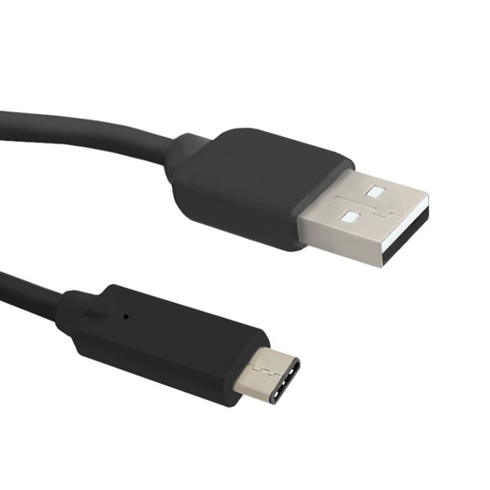 Изображение Kabel USB Qoltec USB-A - USB-C 0.25 m Czarny (50496)