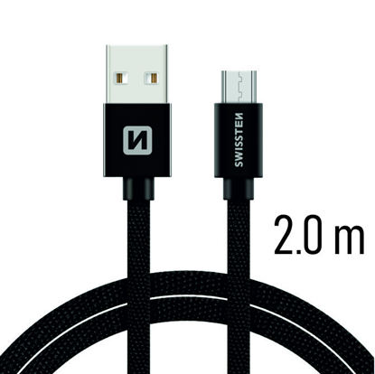 Picture of Swissten Textile Quick Charge Universal Micro USB Data and Charging Cable 2m